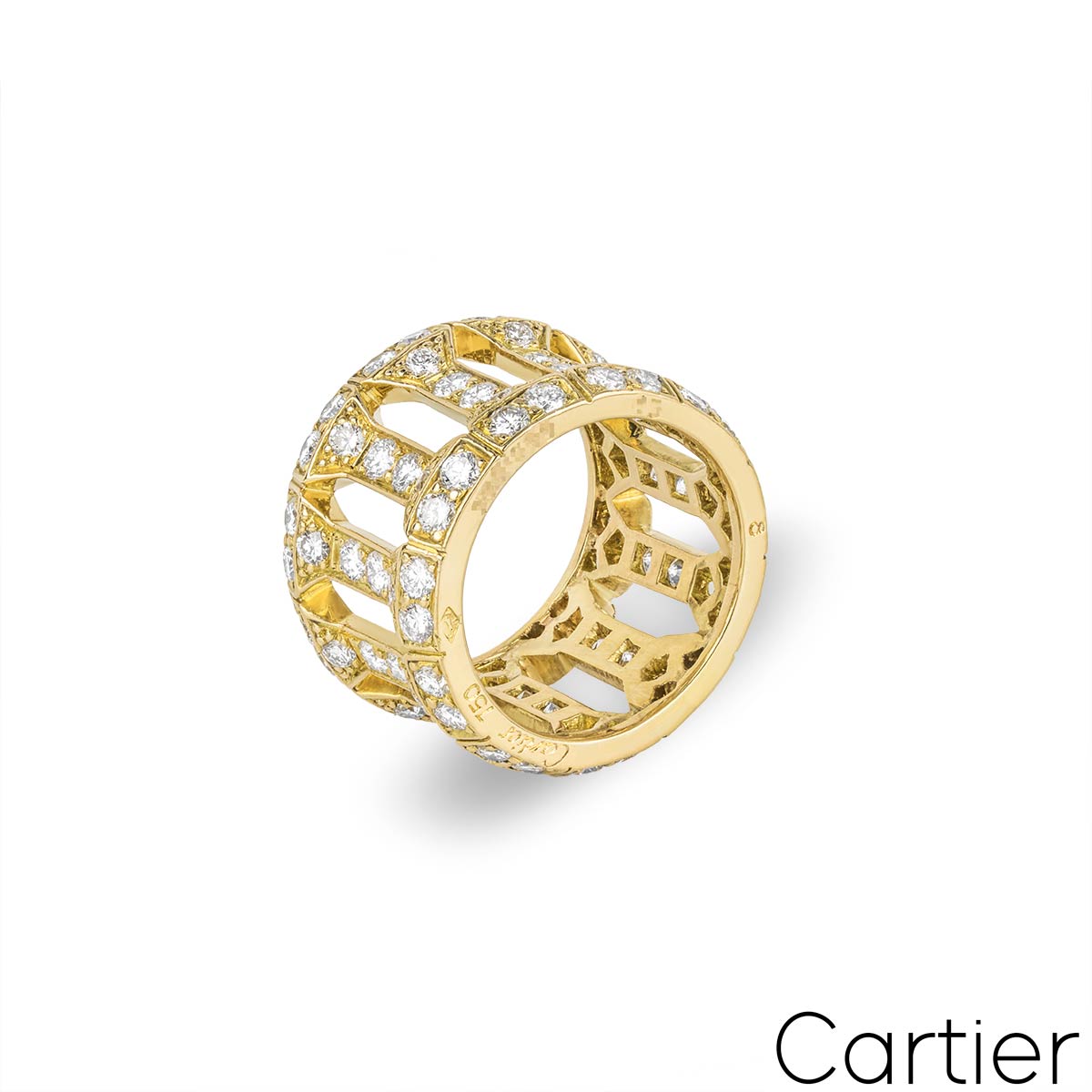 Cartier Yellow Gold Diamond Pillar Ring | Rich Diamonds